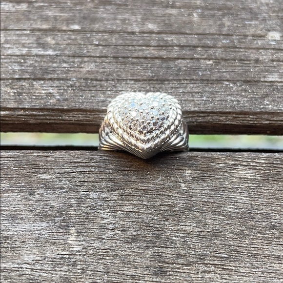 Judith Ripka Pavé Heart Ring size 5 - Picture 5 of 5